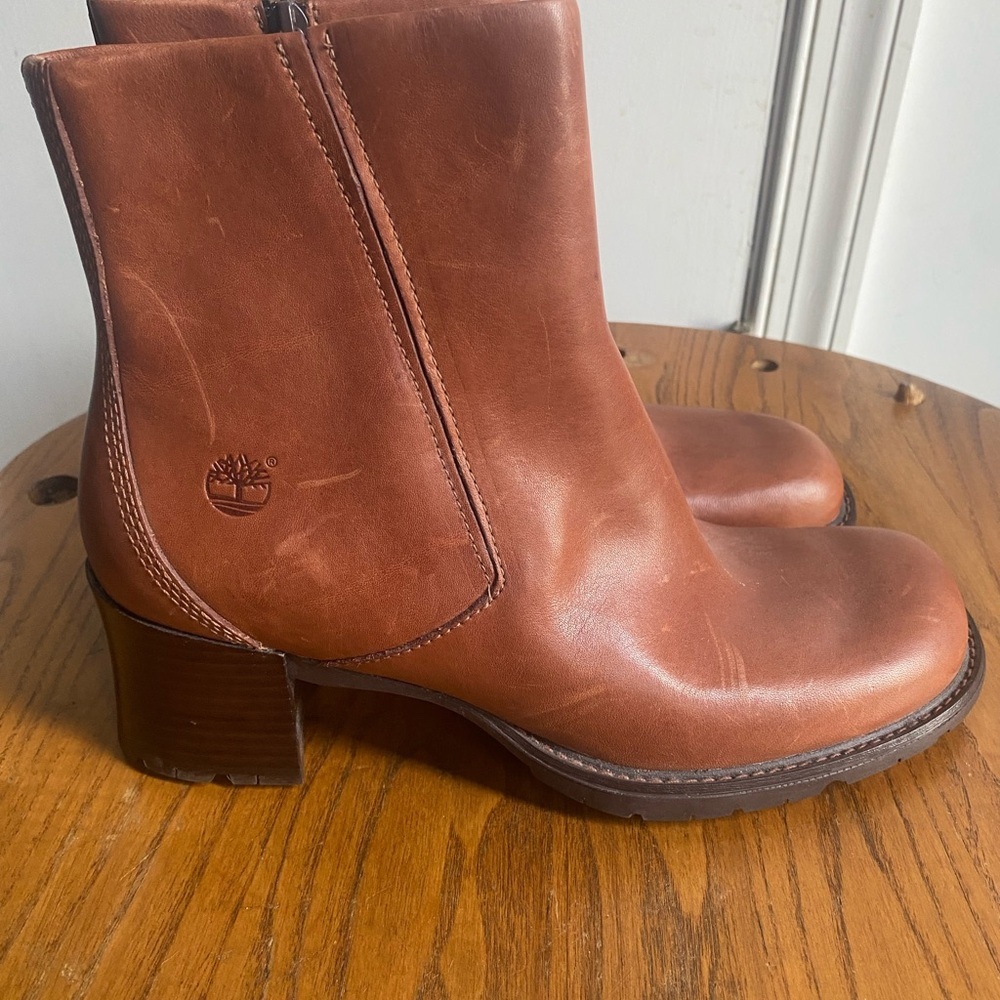 Timberland Women's Smart Comfort‎ Tan Leather Heeled Boots